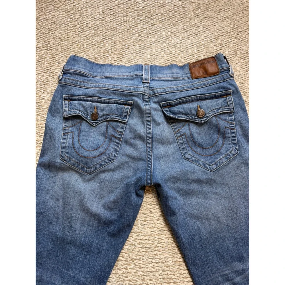 True Religion Ricky Relaxed Straight Leg Jeans Mens 36 Medium Wash Blue Denim